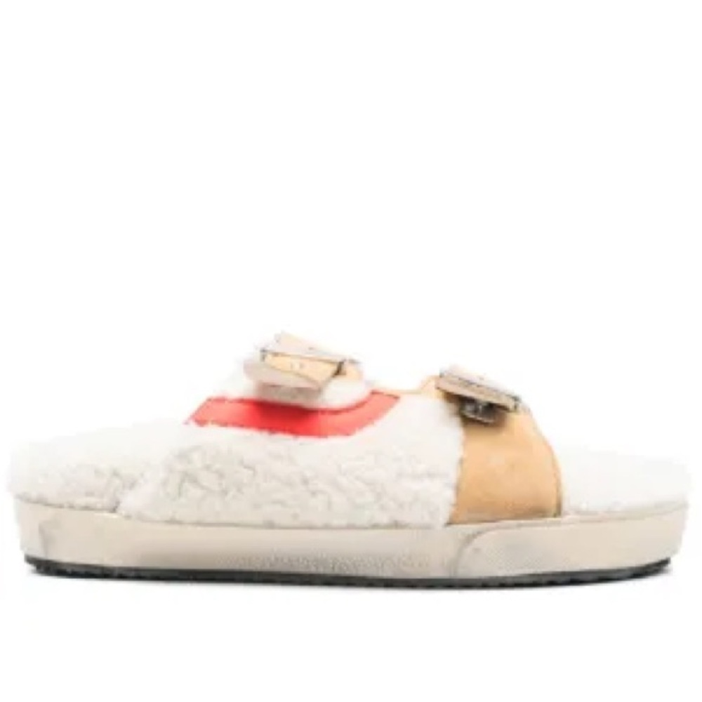 Hidnander Women's SUNDL Shearling Caramel Tan Red Sandals Size 41 EU / 10 US - Picture 9 of 11